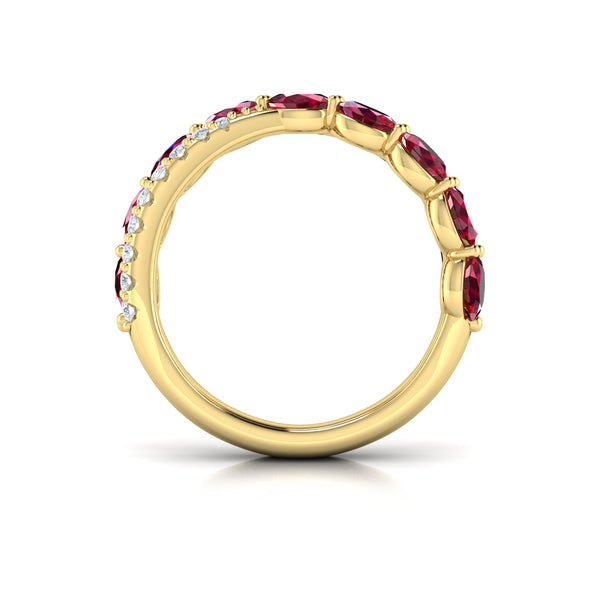 Multi Diamond and Ruby Twist Statement Ring