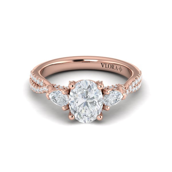 Brilliantly Entwined Three Stone Engagement Ring
