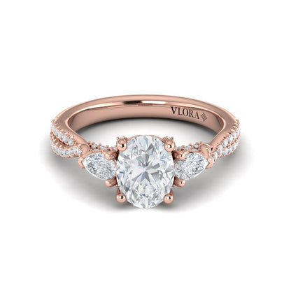 Brilliantly Entwined Three Stone Engagement Ring