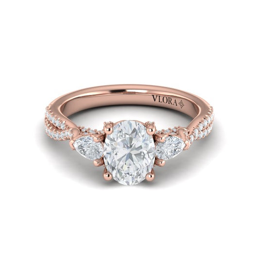 Brilliantly Entwined Three Stone Engagement Ring