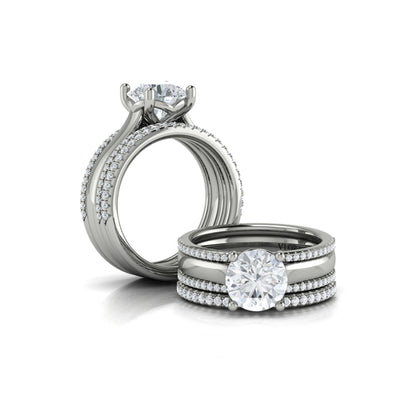 Round Classic Engagement Ring in Platinum by Vlora Bridal
