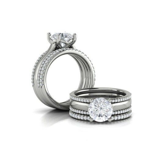 Round Classic Engagement Ring in Platinum by Vlora Bridal