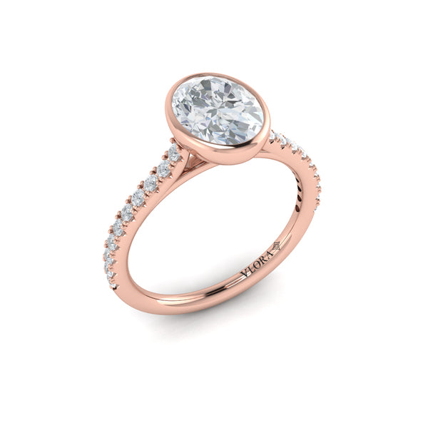 Classic Bezel Set Oval Engagement Ring