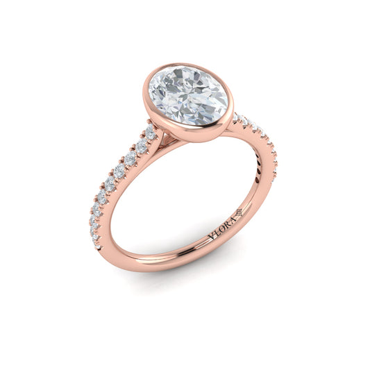 Classic Bezel Set Oval Engagement Ring