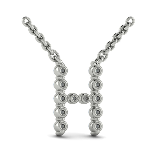 Diamond Alphabet Pendant Necklace, H
