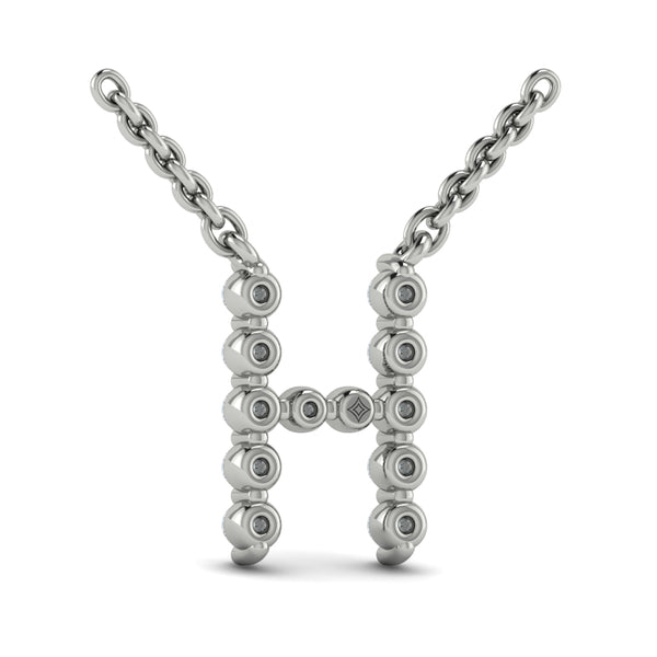 Diamond Alphabet Pendant Necklace, H