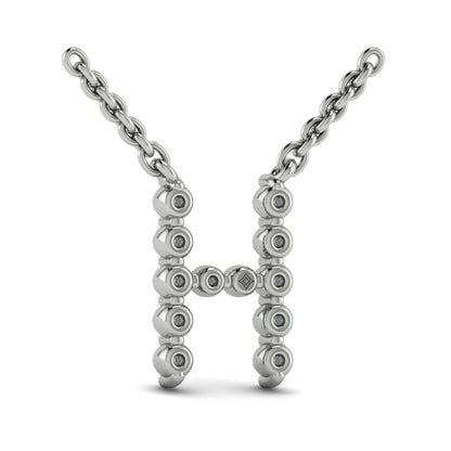 Diamond Alphabet Pendant Necklace, H