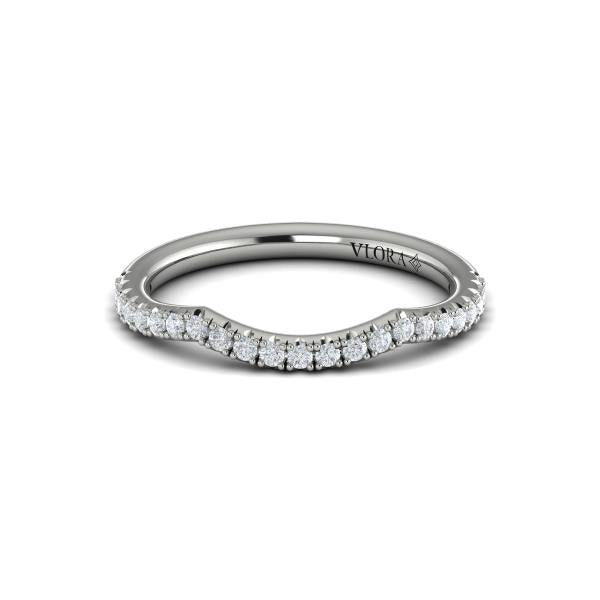 Matching Bands Wedding Band in 14K White Gold by Vlora Bridal