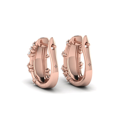 Diamond Ribbon Hoop Earrings