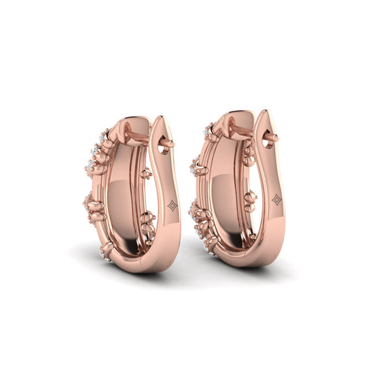 Diamond Ribbon Hoop Earrings