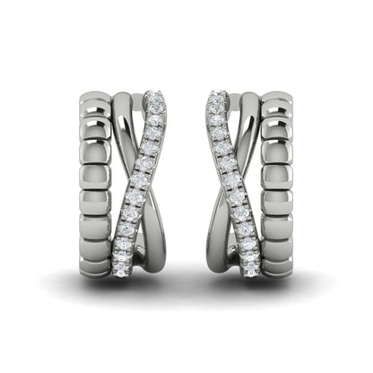 Crossed Hoop Earrings