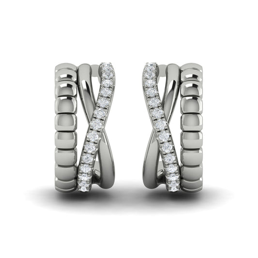 Crossed Hoop Earrings