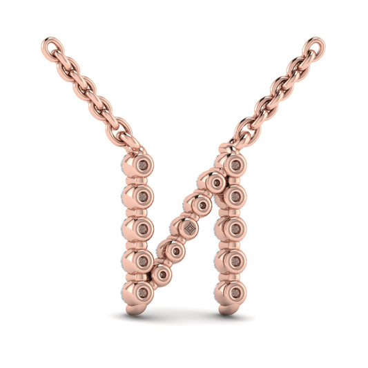 Diamond Alphabet Pendant Necklace, N