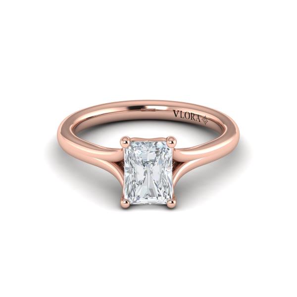 Solitaire Emerald Cut Engagement Ring