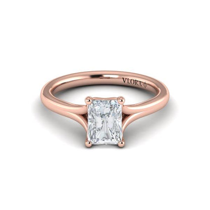 Solitaire Emerald Cut Engagement Ring