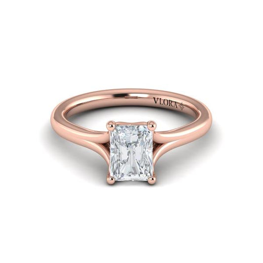 Solitaire Emerald Cut Engagement Ring