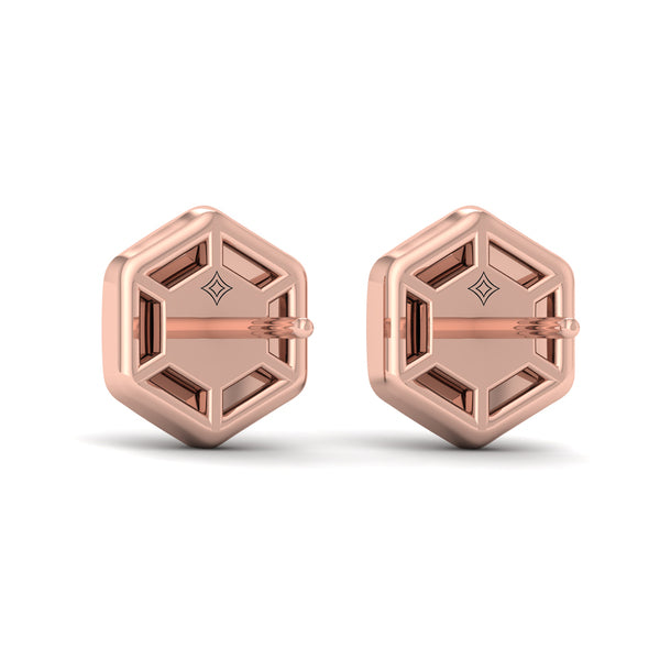 Diamond Cluster Honeycomb Stud Earrings