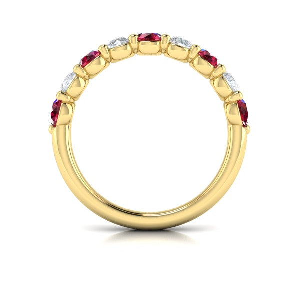 Classic Ruby and Diamond Stackable Band