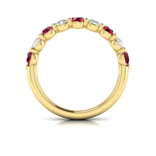 Classic Ruby and Diamond Stackable Band