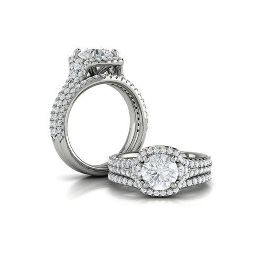 Matching Band for Double Halo Pavé Round Engagement Ring