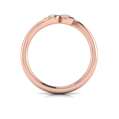 Pear Shaped Diamond Bezel‑set two‑stone Bypass Ring