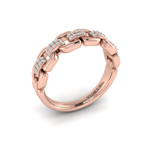 Linked Curves with Diamond Accent Ring
