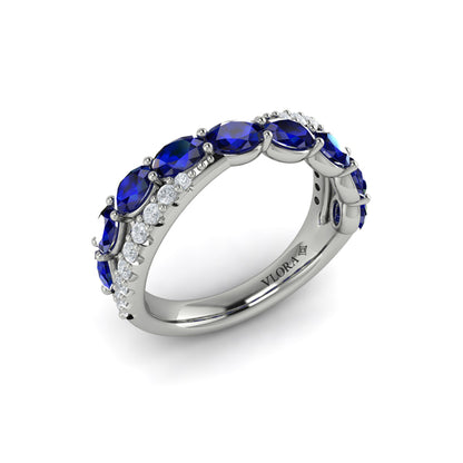 Multi Diamond and Sapphire Twist Statement Ring