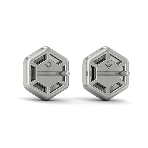 Diamond Cluster Honeycomb Stud Earrings