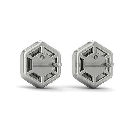 Diamond Cluster Honeycomb Stud Earrings