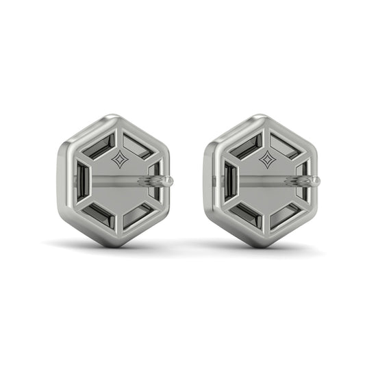 Diamond Cluster Honeycomb Stud Earrings