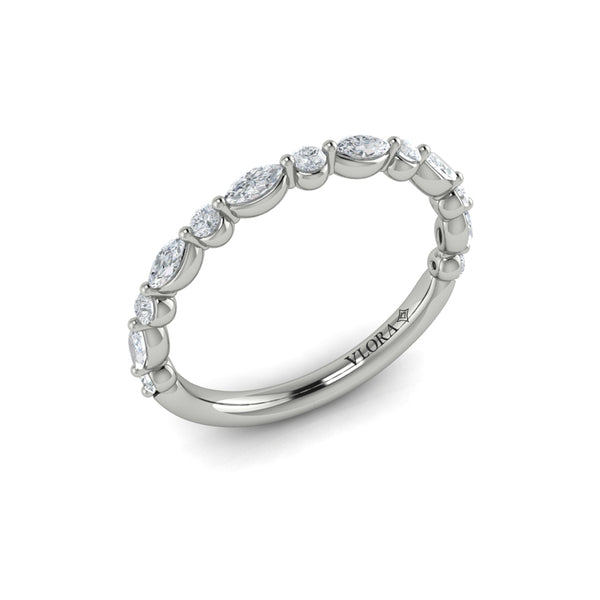 Matching Bands Wedding Band in 14K White Gold by Vlora Bridal