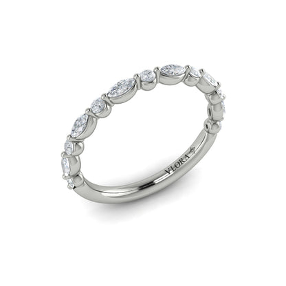 Matching Bands Wedding Band in 14K White Gold by Vlora Bridal