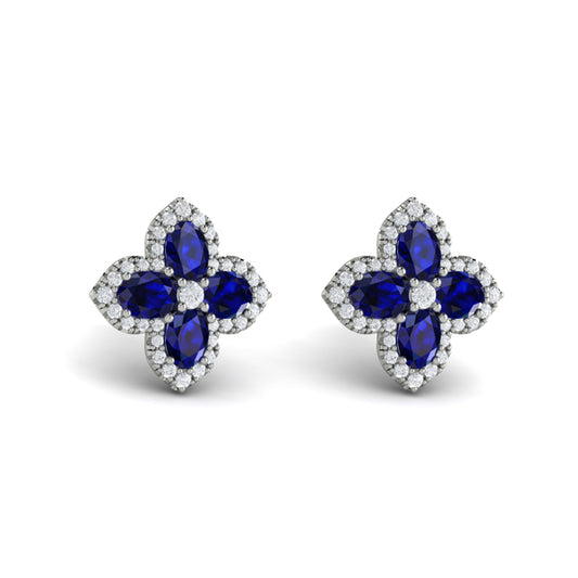 Petal Sapphire Blossom Earrings