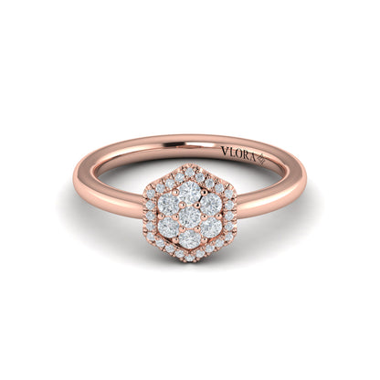 Diamond Cluster Single Honeycomb Ring