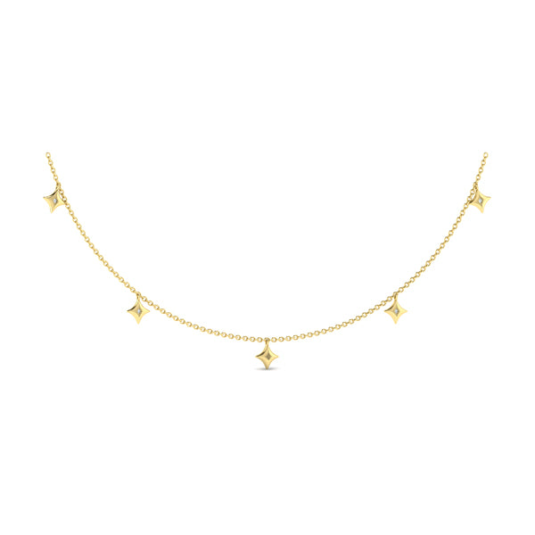 Multi Diamond Vlora Star Tassel Necklace
