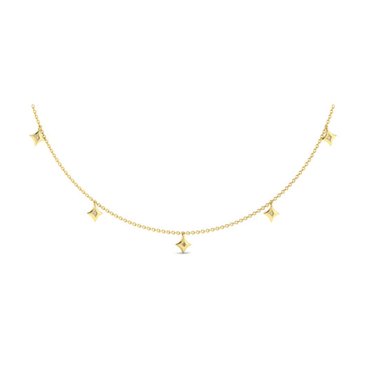 Multi Diamond Vlora Star Tassel Necklace