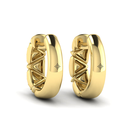 Double Diamond Trinity Huggie Earrings