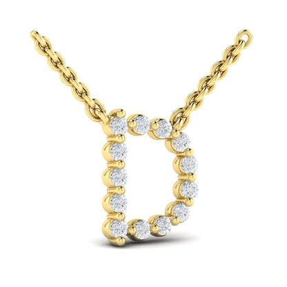 Diamond Alphabet Pendant Necklace, D