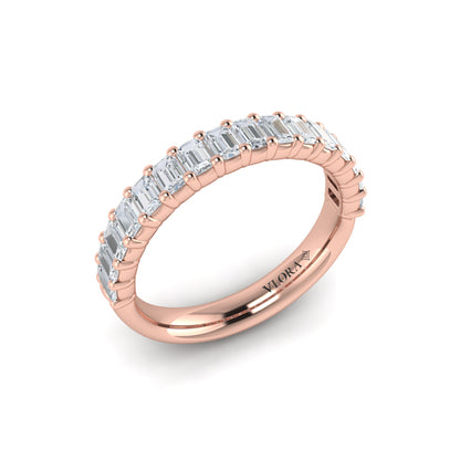 Matching Band for Emerald Cut Engagement Ring with Baguette Diamond Band