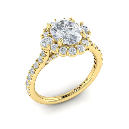 Horizon Halo Oval Engagement Ring