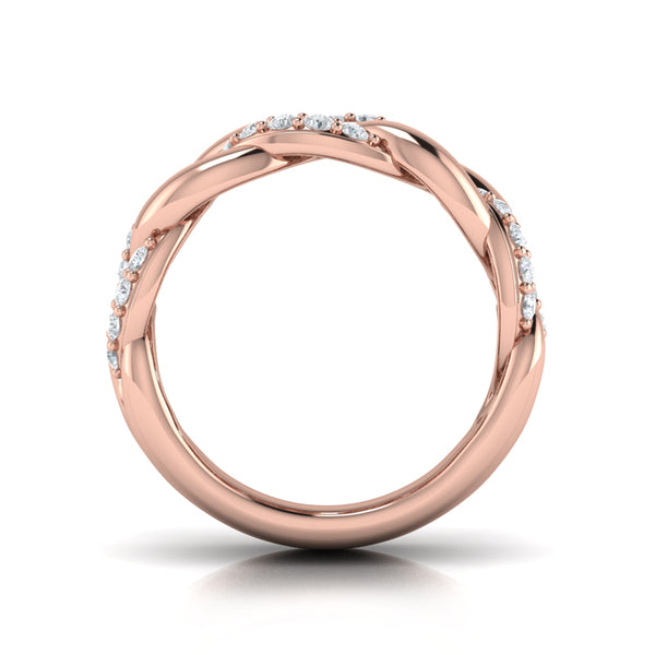 Diamond Interlacing Link Ring