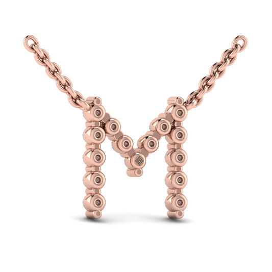 Diamond Alphabet Pendant Necklace, M