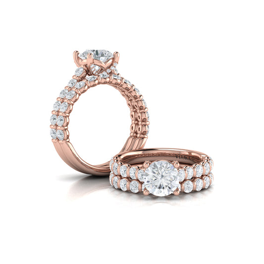 Matching Band for Bezel Diamond Accent Round Engagement Ring