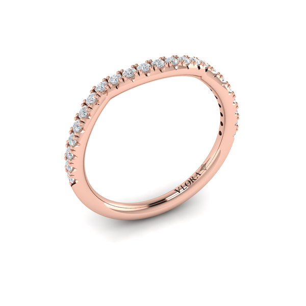 Matching Bands Wedding Band in 14K Rose Gold by Vlora Bridal