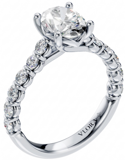 Bezel Diamond Accent Round Engagement Ring