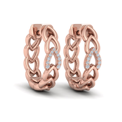 Diamond Accent Open Multi Tear Drop Link Earrings