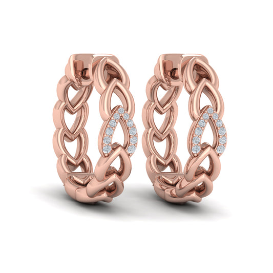 Diamond Accent Open Multi Tear Drop Link Earrings