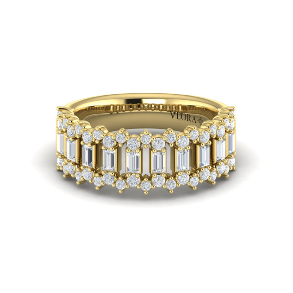 Diamond Baguette and Round Diamond Regal Ring