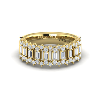 Diamond Baguette and Round Diamond Regal Ring