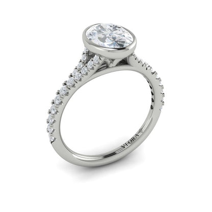 Refined Oval Bezel Engagement Ring